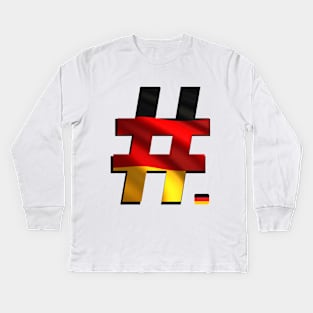 Hashtag Flag - Germany with flag icon Kids Long Sleeve T-Shirt